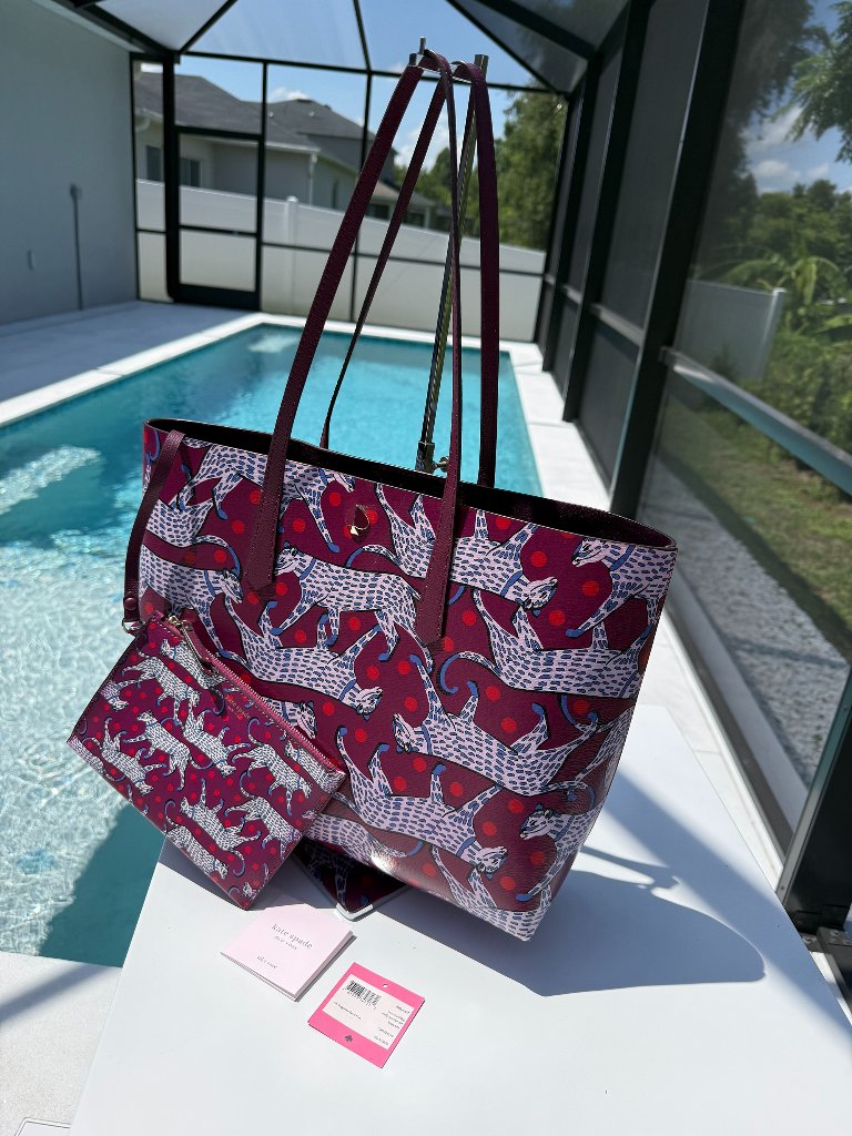 Kate Spade Molly Panther Print Large Tote Bag Kate Spade Euc